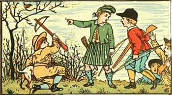 niños cazando chochín